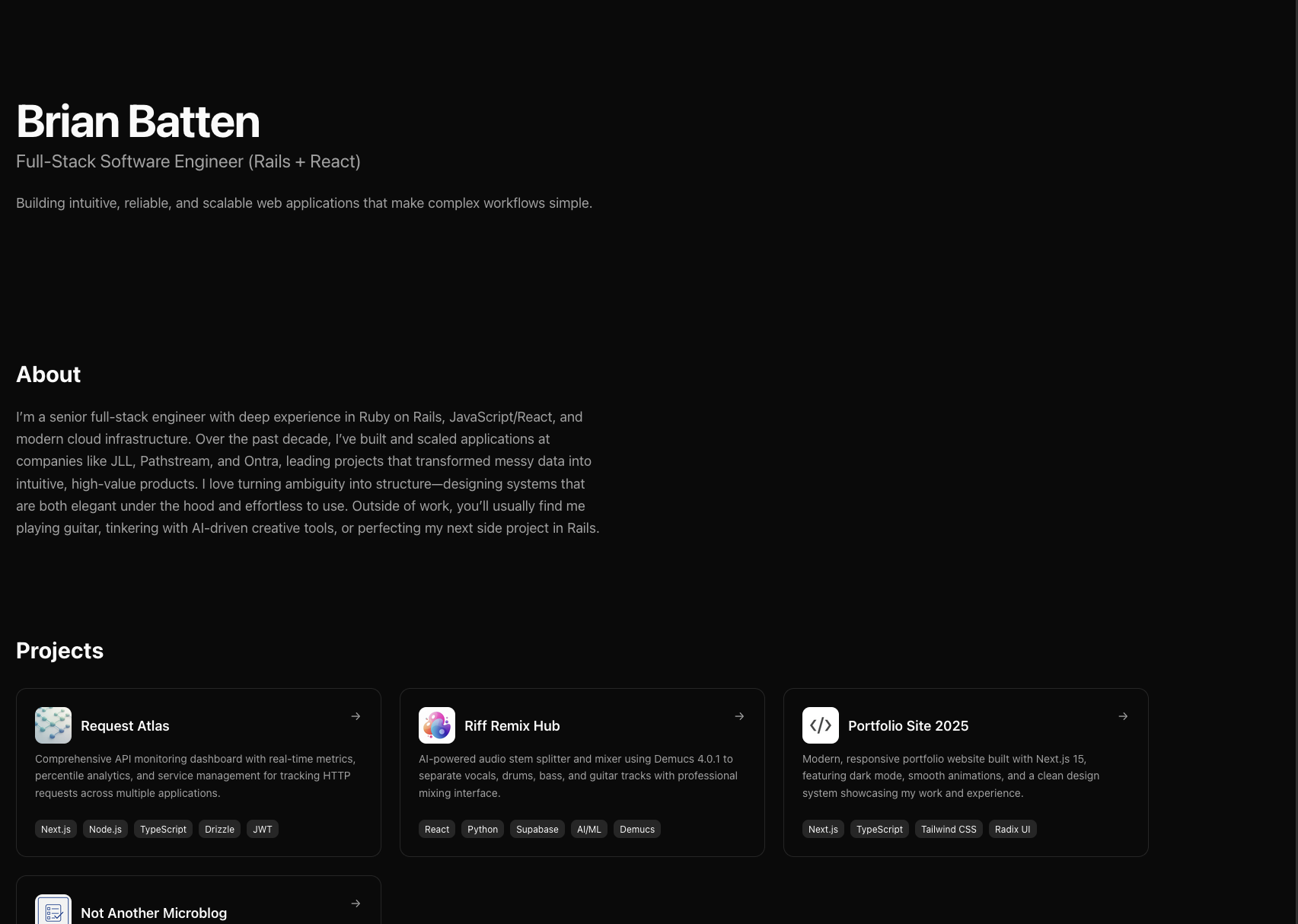 Portfolio Site 2025 screenshot 1