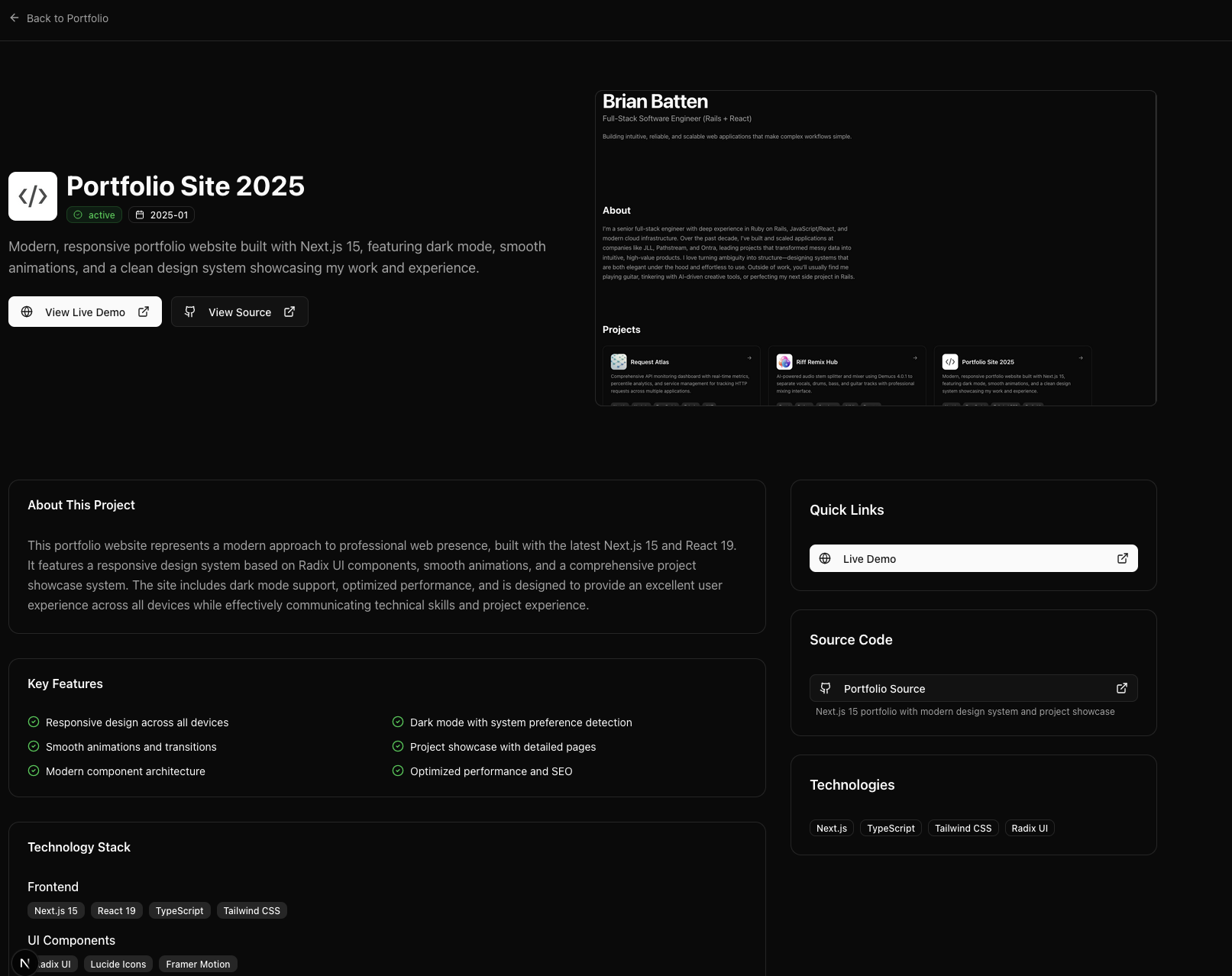 Portfolio Site 2025 screenshot 2
